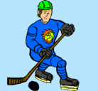 Dibujo Jugador de hockey sobre hielo pintado por leon