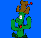 Dibujo Cactus con sombrero pintado por cactus