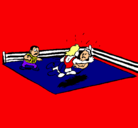 Dibujo Lucha en el ring pintado por ivan