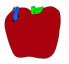 Dibujo Gusano en la fruta pintado por bribri