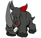 Dibujo Rinoceronte II pintado por abas