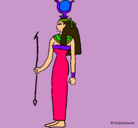 Dibujo Hathor pintado por erika