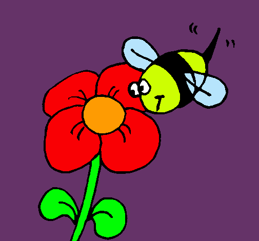 Abeja y flor