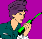 Dibujo Policía con el walkie pintado por Lupix