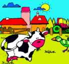 Dibujo Vaca en la granja pintado por LULETA