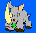 Dibujo Rinoceronte II pintado por L.Ger@rdoC.V.