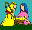 Dibujo Adoran al niño Jesús pintado por arichan