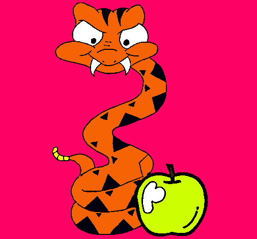 Serpiente y manzana