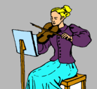 Dibujo Dama violinista pintado por manuelle