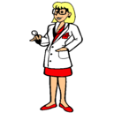 Dibujo Doctora con gafas pintado por sara