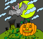 Dibujo Paisaje de Halloween pintado por lolo