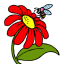 Dibujo Margarita con abeja pintado por mari
