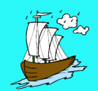 Dibujo Barco velero pintado por cris