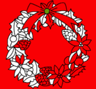 Dibujo Corona de flores navideña pintado por yi