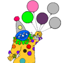 Dibujo Payaso con globos pintado por edwin