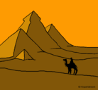 Dibujo Paisaje con pirámides pintado por lara