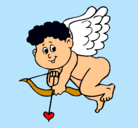 Dibujo Cupido pintado por giselle