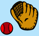 Dibujo Guante y bola de béisbol pintado por naomi