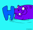 Dibujo Hipopótamo pintado por samntanta