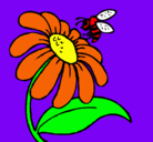 Dibujo Margarita con abeja pintado por FRANK