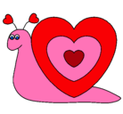 Dibujo Caracol corazón pintado por yolis
