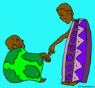 Dibujo Dos africanos pintado por michelle
