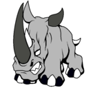 Dibujo Rinoceronte II pintado por roo