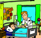 Dibujo Niño hospitalizado pintado por anto