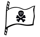Dibujo Bandera pirata pintado por KUKI