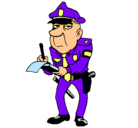 Dibujo Policía haciendo multas pintado por tiranorex