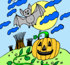 Dibujo Paisaje de Halloween pintado por ana