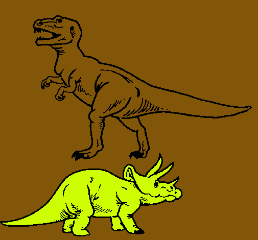 Triceratops y tiranosaurios rex