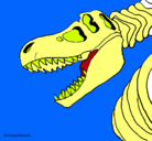 Dibujo Esqueleto tiranosaurio rex pintado por karen
