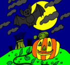 Dibujo Paisaje de Halloween pintado por MATEO