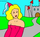 Dibujo Princesa y castillo pintado por scalet