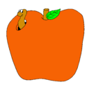 Dibujo Gusano en la fruta pintado por saraimeneses