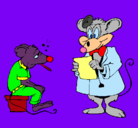 Dibujo Doctor y paciente ratón pintado por sandracool
