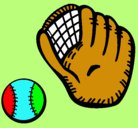Dibujo Guante y bola de béisbol pintado por O.P.B.