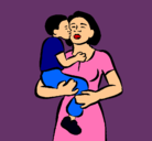 Dibujo Beso maternal pintado por valeria
