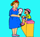 Dibujo Enfermera y niño pintado por ALBA