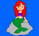 Dibujo Sirena sentada en una roca pintado por Ariel