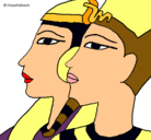 Dibujo Ramsés y Nefertiti pintado por yopsaneth