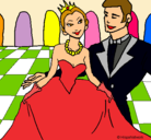 Dibujo Princesa y príncipe en el baile pintado por soycool