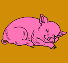 Dibujo Cerdo durmiendo pintado por Carolina