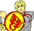 Dibujo Caballero con escudo de león pintado por brayan