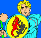 Dibujo Caballero con escudo de león pintado por EMMANUEL