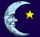 Dibujo Luna y estrella pintado por AGOSYari