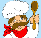 Dibujo Chef con bigote pintado por kathy