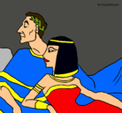 Dibujo César y Cleopatra pintado por MILI