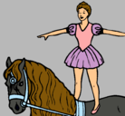 Dibujo Trapecista encima de caballo pintado por patricia